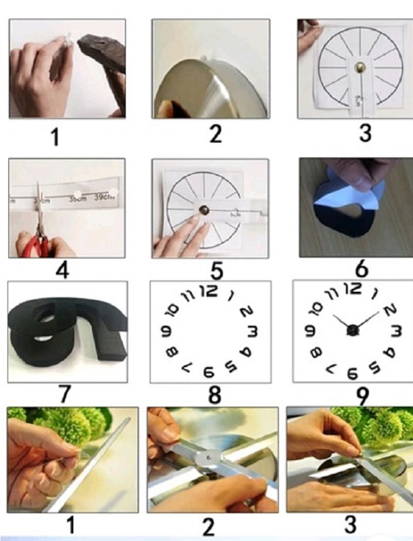 RELOJ 3D  50X50CM COLOR NEGRO