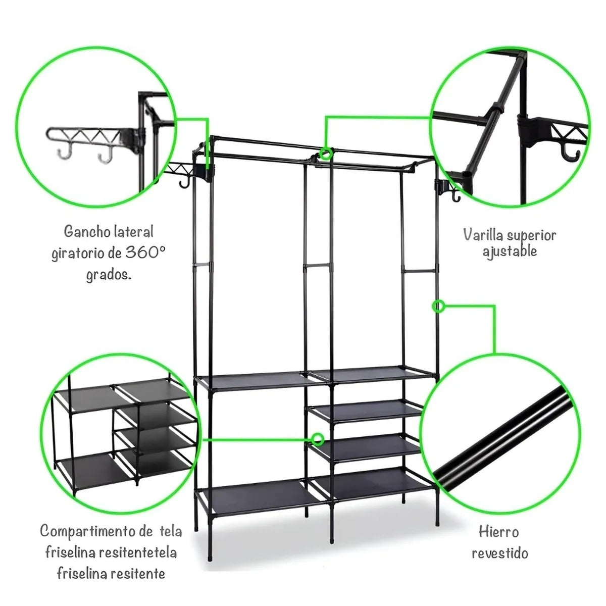 Perchero Closet Rack Organizador Ropa