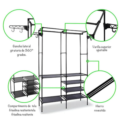 Perchero Closet Rack Organizador Ropa